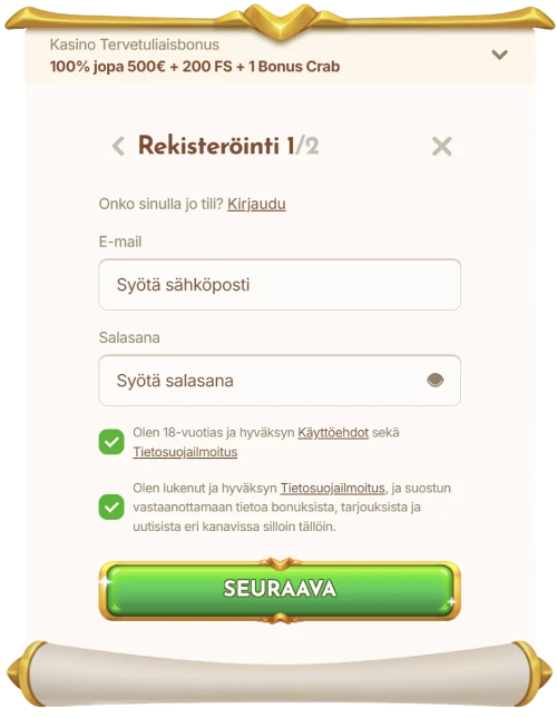 BetHall Rekisteröinti
